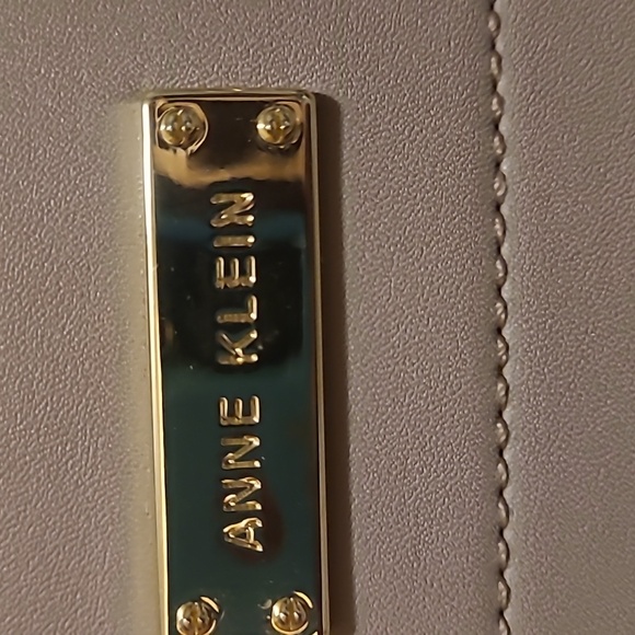 Anne Klein Brown and Gold Textured Satchel - Picture 2 of 9